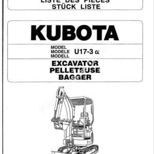 Libretto dei pezzi di ricambio per Kubota U17-3&amp;